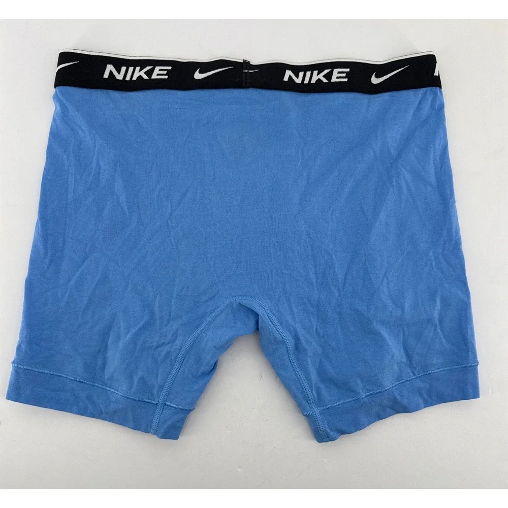 Nike Mens Cotton Stretch Boxer Briefs Light Blue Logo Waistband Underwear Medium